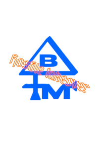 a blue triangle with the word bfi on it
