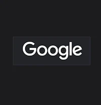 the google logo on a black background