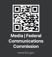 a qr code with the words media federal communications commission