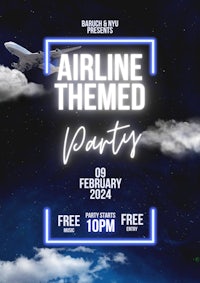 airline themed party flyer template