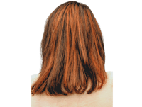 the back view of a woman with red hair