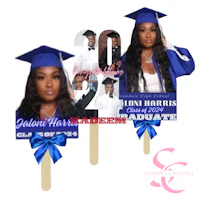 a graduation photo popsicle with a photo of a woman in a graduation gown