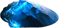an image of a blue crystal with a light shining through it