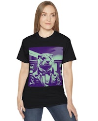 a women's t - shirt with a woman in a suit