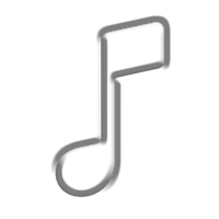 a white music note on a black background