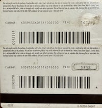 a card with a barcode on it