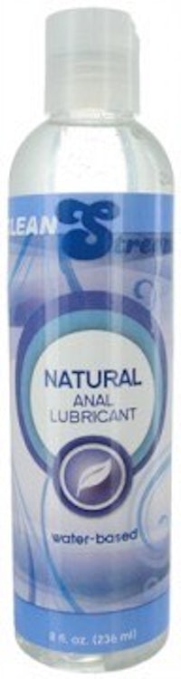 a bottle of natural lubricant with a white background