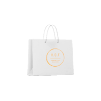 a white shopping bag on a black background