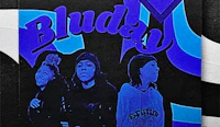 a poster with the words bluday on it