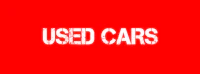 a red background with the words used cars on it