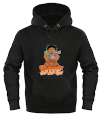 a black hoodie with the word bbe on it
