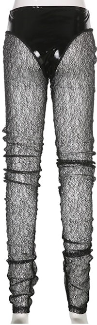 a woman's leggings with lace on them