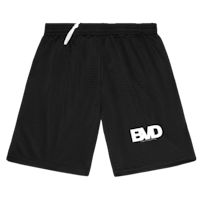 a black short with the word badd on it