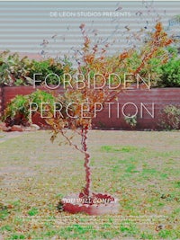 a poster for forbidden perception with a tree in the background
