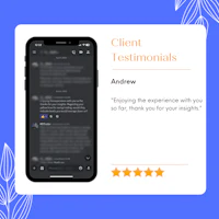 a phone with the text client testimonials on it