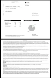 a black and white image of a financial report