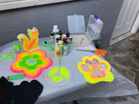 a table with a lot of different items on it