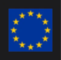 the eu flag on a black background