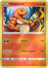 a pokemon card with the word chadmander on it