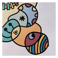 a colorful drawing of a teddy bear