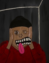 a man with his tongue sticking out of his mouth