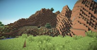 a minecraft screen shot of a rocky mountain