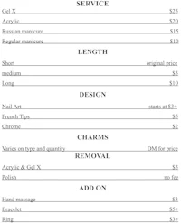 the price list for a mani and pedi