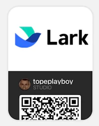 a qr code sticker with the word lark on it