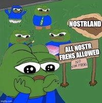 a group of frogs with a sign saying no host frogs allowed