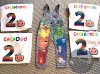a set of t - shirts and a pair of overalls