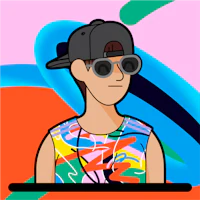 a cartoon of a man in a cap and sunglasses