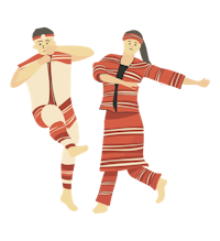 two people dancing in traditional clothing