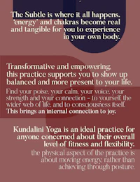 a poster with the words kundalini yoga
