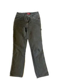 a pair of grey pants on a black background