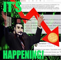 a man in a suit is holding up a sign that says it's happening