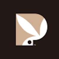 a logo with a leaf on a brown background