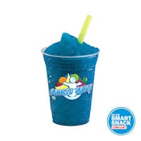 a blue drink with a straw and a green straw