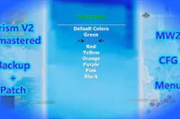 a blue screen showing the menu for the game