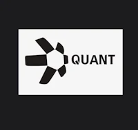 the quant logo on a black background