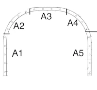a diagram showing the measurements of an arch
