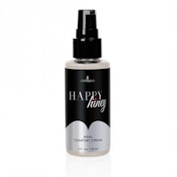 a bottle of happy honey hair spray on a white background