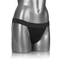 a mannequin wearing a black underwear