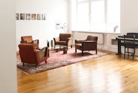 a room with a piano