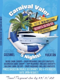 a flyer for the carnival valor in new orleans