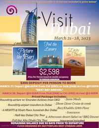 a flyer for the visit dubai event