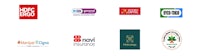 a group of different logos on a white background