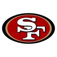 the san francisco 49ers logo on a white background