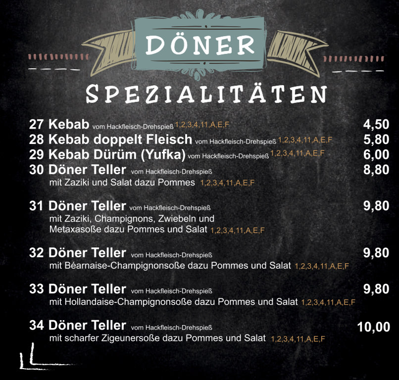 Speisekarte - Peperoni