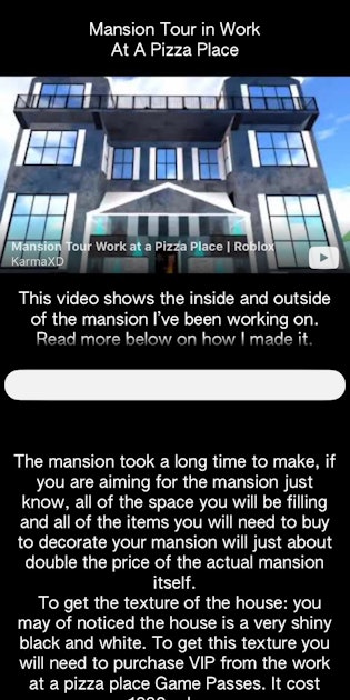 Mansion Kblocks - best mansions in roblox work at a pizza place