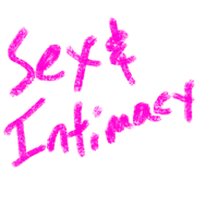Hand written text that reads “sex & intimacy coach”